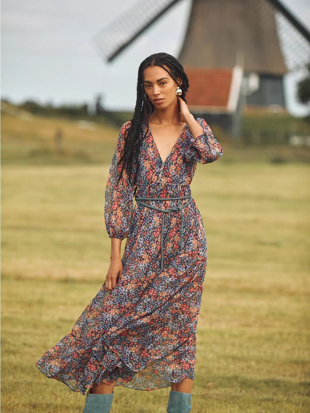 MISA Revolve Anahita Dress in Agusta Floral Open-Back Maxi Dress in Multi-Color